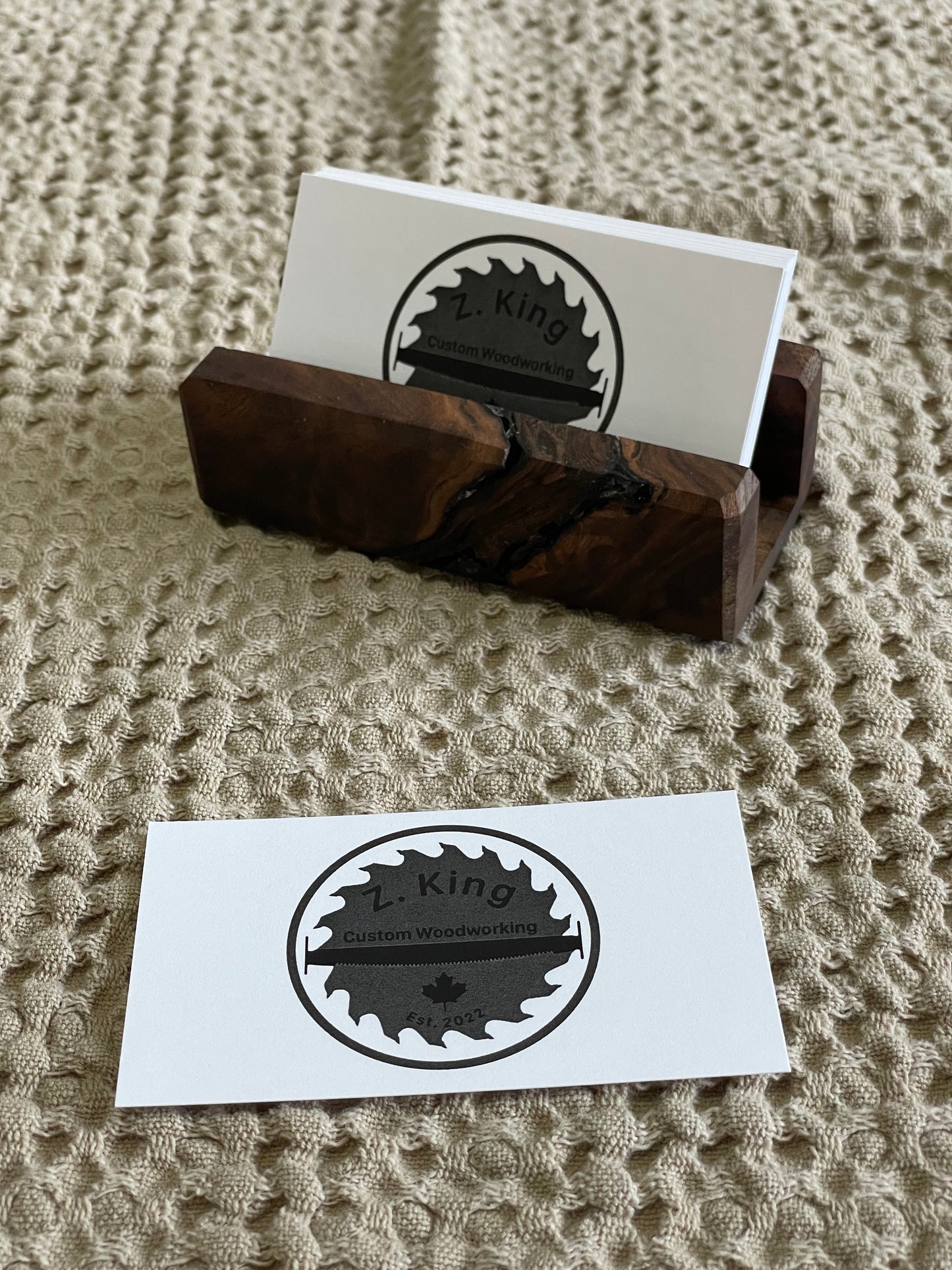 Elegant Walnut Business Card Holder