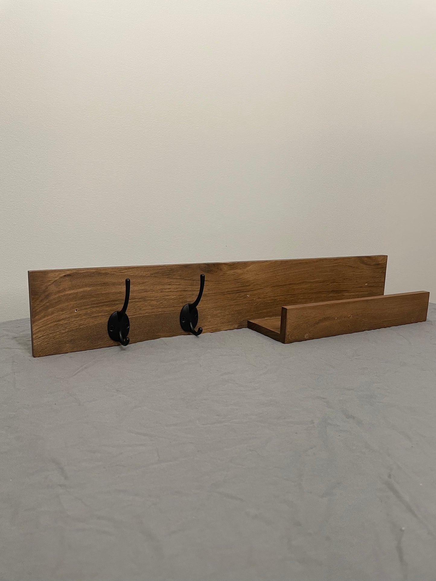 24” Coat Hook Combination Shelf Brown