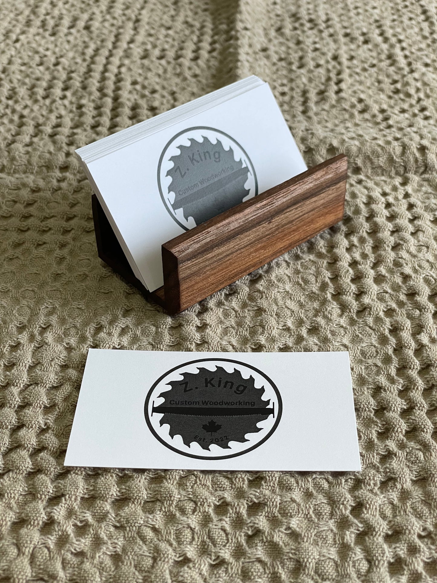 Large Capacity Walnut Business Card Holder