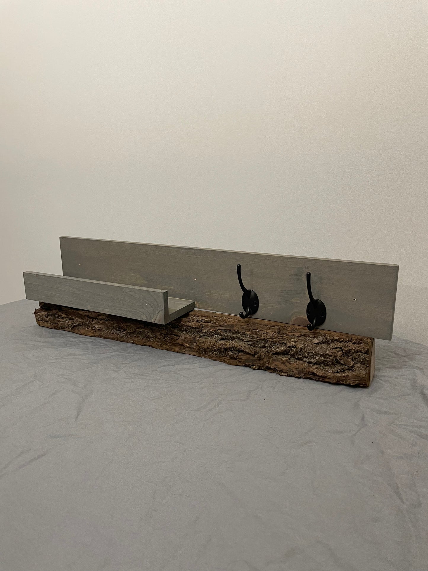 24” Coat Hook Combination Shelf Grey