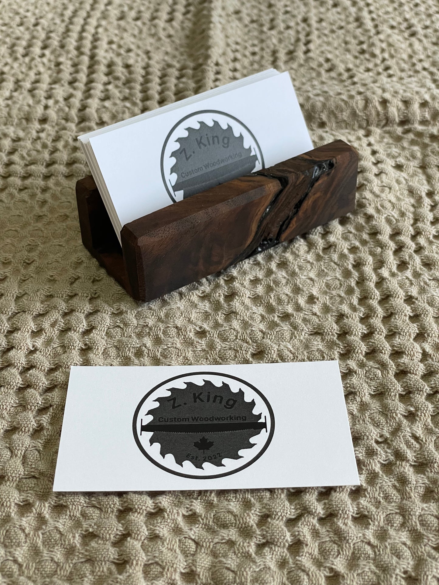 Elegant Walnut Business Card Holder