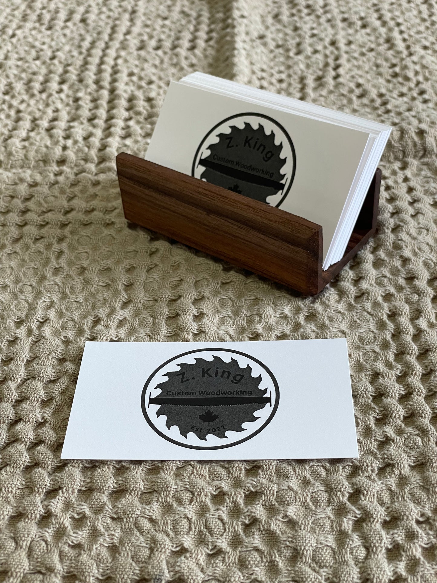 Large Capacity Walnut Business Card Holder